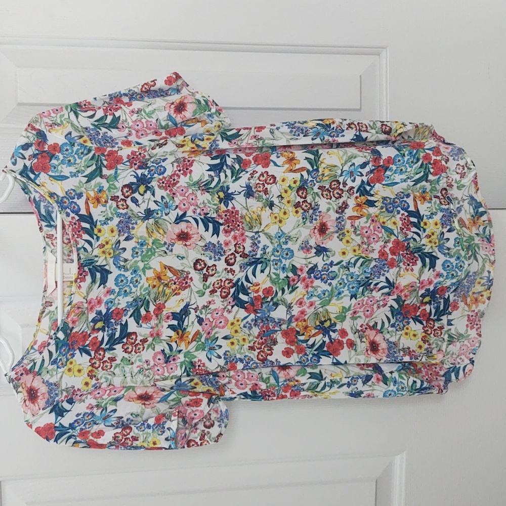 H&M Women's Short Sleeve Floral Top Size 6 VGUC